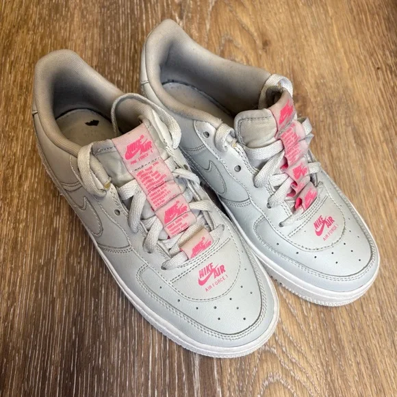 Nike Gray and PinkAir Force 1 (Pre-Owned) Grade School: Size 5